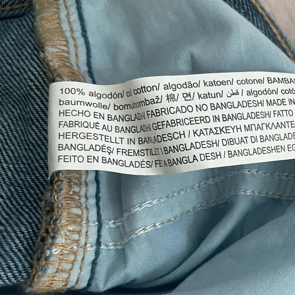 ZARA VINTAGE BLUE COTTON DENIM SHORTS SIZE 12 - Picture 5 of 9